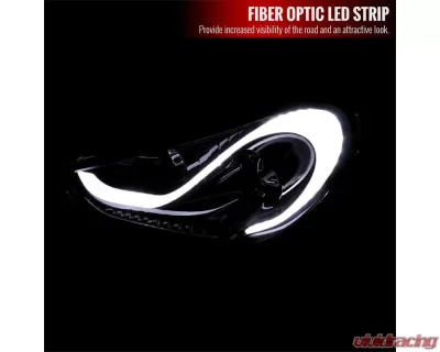 Spec-D LED Bar Projector Headlights w/ Sequential Turn Signal Lights (Glossy Black Housing/Smoked Lens) Hyundai Veloster 2012-2017 - 2LHP-VEL12G-TM