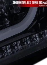 Spec-D LED Bar Projector Headlights w/ Sequential Turn Signal Lights (Glossy Black Housing/Smoked Lens) Hyundai Veloster 2012-2017                                     - 2LHP-VEL12G-TM - Image 8