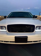 Spec-D Projector Headlights w/ LED Light Strip (Matte Black Housing/Clear Lens) Ford Crown Victoria 1998-2011                                     - 2LHP-VIC98JM-TM - Image 2