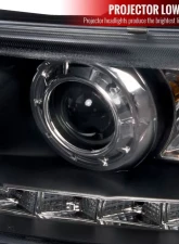 Spec-D Projector Headlights w/ LED Light Strip (Matte Black Housing/Clear Lens) Ford Crown Victoria 1998-2011                                     - 2LHP-VIC98JM-TM - Image 3