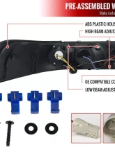 Spec-D Projector Headlights w/ LED Light Strip (Matte Black Housing/Clear Lens) Ford Crown Victoria 1998-2011                                     - 2LHP-VIC98JM-TM - Image 8