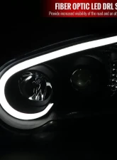 Spec-D Projector Headlights w/ LED Bar (Matte Black Housing/Clear Lens) Subaru Impreza | Outback | WRX | STI 2004-2005                                     - 2LHP-WRX05JM-G2-TM - Image 2