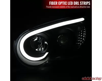 Spec-D Projector Headlights w/ LED Bar (Matte Black Housing/Clear Lens) Subaru Impreza | Outback | WRX | STI 2004-2005 - 2LHP-WRX05JM-G2-TM
