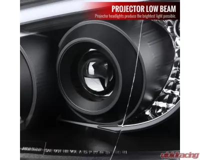 Spec-D Projector Headlights w/ LED Bar (Matte Black Housing/Clear Lens) Subaru Impreza | Outback | WRX | STI 2004-2005 - 2LHP-WRX05JM-G2-TM