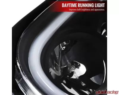 Spec-D Projector Headlights w/ LED Bar (Matte Black Housing/Clear Lens) Subaru Impreza | Outback | WRX | STI 2004-2005 - 2LHP-WRX05JM-G2-TM