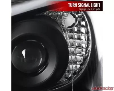 Spec-D Projector Headlights w/ LED Bar (Matte Black Housing/Clear Lens) Subaru Impreza | Outback | WRX | STI 2004-2005 - 2LHP-WRX05JM-G2-TM