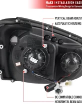 Spec-D Projector Headlights w/ LED Bar (Matte Black Housing/Clear Lens) Subaru Impreza | Outback | WRX | STI 2004-2005                                     - 2LHP-WRX05JM-G2-TM - Image 9