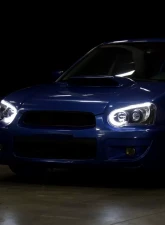 Spec-D Projector Headlights w/ LED Bar (Matte Black Housing/Clear Lens) Subaru Impreza | Outback | WRX | STI 2004-2005                                     - 2LHP-WRX05JM-G2-TM - Image 10