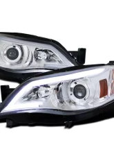 Spec-D LED Bar Projector Headlights (Chrome Housing/Clear Lens) Subaru Outback | WRX 2008-2014                                     - 2LHP-WRX08-TM - Image 10