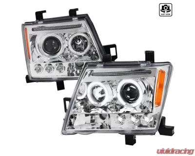 Spec-D Dual Halo Projector Headlights (Chrome Housing/Clear Lens) Nissan Xterra 2005-2015 - 2LHP-XTE05-TM