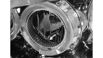 Spec-D Dual Halo Projector Headlights (Chrome Housing/Clear Lens) Nissan Xterra 2005-2015                                     - 2LHP-XTE05-TM - Image 4