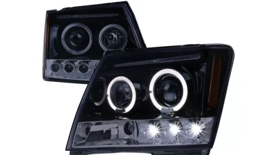 Spec-D Dual Halo Projector Headlights (Glossy Black Housing/Smoked Lens) Nissan Xterra 2005-2015                                     - 2LHP-XTE05G-TM - Image 10