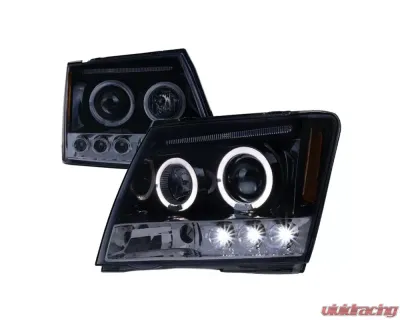 Spec-D Dual Halo Projector Headlights (Glossy Black Housing/Smoked Lens) Nissan Xterra 2005-2015 - 2LHP-XTE05G-TM