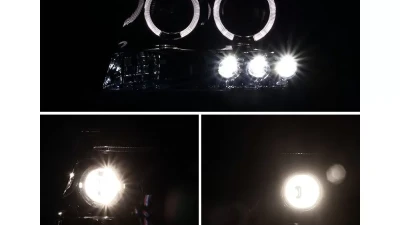 Spec-D Dual Halo Projector Headlights (Glossy Black Housing/Smoked Lens) Nissan Xterra 2005-2015                                     - 2LHP-XTE05G-TM - Image 2