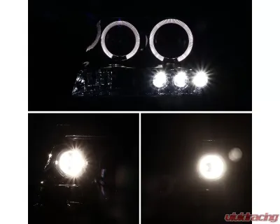 Spec-D Dual Halo Projector Headlights (Glossy Black Housing/Smoked Lens) Nissan Xterra 2005-2015 - 2LHP-XTE05G-TM