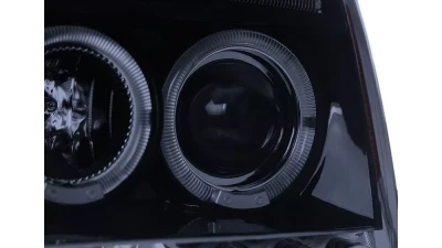 Spec-D Dual Halo Projector Headlights (Glossy Black Housing/Smoked Lens) Nissan Xterra 2005-2015                                     - 2LHP-XTE05G-TM - Image 4