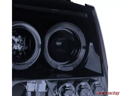 Spec-D Dual Halo Projector Headlights (Glossy Black Housing/Smoked Lens) Nissan Xterra 2005-2015 - 2LHP-XTE05G-TM