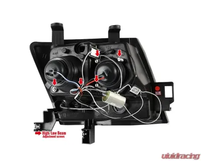 Spec-D Dual Halo Projector Headlights (Glossy Black Housing/Smoked Lens) Nissan Xterra 2005-2015 - 2LHP-XTE05G-TM