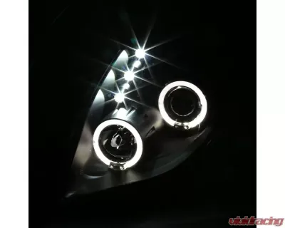 Spec-D Dual Halo Projector Headlights (Matte Black Housing/Clear Lens) Toyota Yaris 2006-2008 - 2LHP-YAR063JM-TM