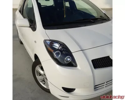Spec-D Dual Halo Projector Headlights (Matte Black Housing/Clear Lens) Toyota Yaris 2006-2008 - 2LHP-YAR063JM-TM