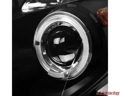 Spec-D Dual Halo Projector Headlights (Matte Black Housing/Clear Lens) Toyota Yaris 2006-2008 - 2LHP-YAR063JM-TM