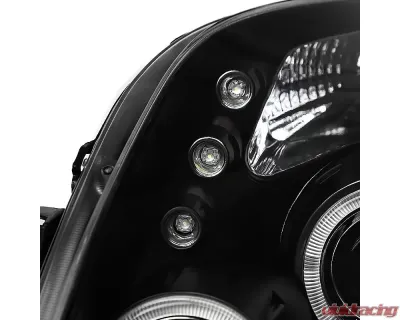 Spec-D Dual Halo Projector Headlights (Matte Black Housing/Clear Lens) Toyota Yaris 2006-2008 - 2LHP-YAR063JM-TM