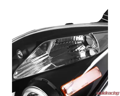 Spec-D Dual Halo Projector Headlights (Matte Black Housing/Clear Lens) Toyota Yaris 2006-2008 - 2LHP-YAR063JM-TM