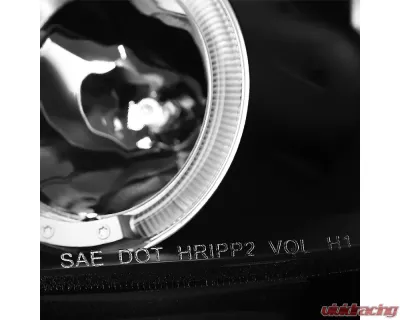 Spec-D Dual Halo Projector Headlights (Matte Black Housing/Clear Lens) Toyota Yaris 2006-2008 - 2LHP-YAR063JM-TM