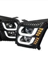 Spec-D LED U-Bar Projector Headlights w/ LED Turn Signal Lights (Matte Black Housing/Clear Lens) GMC Yukon | Yukon XL 2015-2020                                     - 2LHP-YUK15JM-TM - Image 10