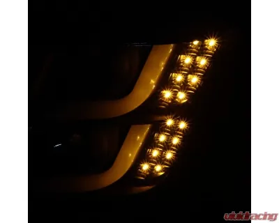 Spec-D LED U-Bar Projector Headlights w/ LED Turn Signal Lights (Matte Black Housing/Clear Lens) GMC Yukon | Yukon XL 2015-2020 - 2LHP-YUK15JM-TM