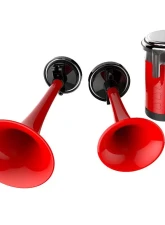 Spec-D Red ABS 12V Air Horn x2 w/ Compressor                                     - AH-602 - Image 7