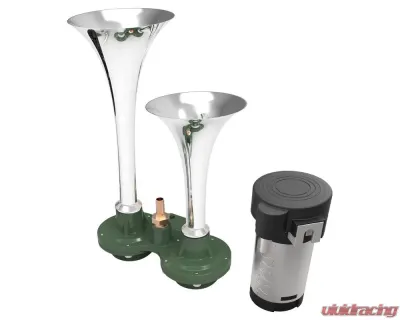 Spec-D Chrome 12V Air Horn w/ Compressor Kit - AH-6202