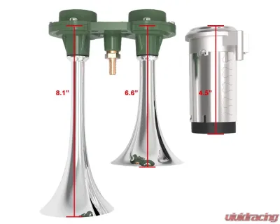 Spec-D Chrome 12V Air Horn w/ Compressor Kit - AH-6202