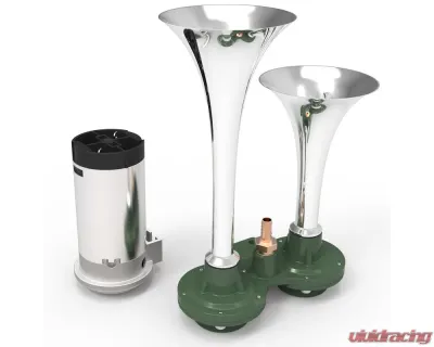 Spec-D Chrome 12V Air Horn w/ Compressor Kit - AH-6202