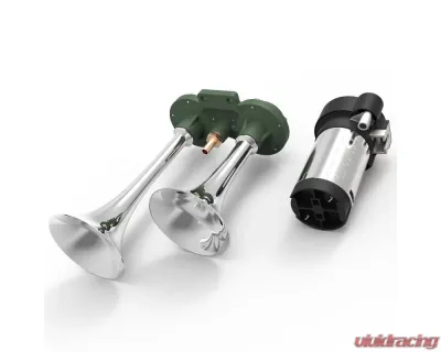 Spec-D Chrome 12V Air Horn w/ Compressor Kit - AH-6202