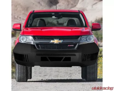 Spec-D Black Heavy Duty Steel Front Bumper w/ LED Light Ports Chevrolet Colorado 2015-2020 - BBF-COL15BK-A-WB