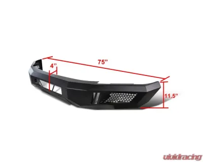 Spec-D Black Heavy Duty Steel Front Bumper w/ LED Light Ports Ford F-150 2015-2017 - BBF-F15015BK-A-WB