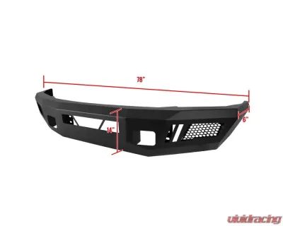 Spec-D Black Heavy Duty Steel Front Bumper w/ LED Light Ports Ford F-250 | F-350 2017-2021 - BBF-F25017BK-A-WB