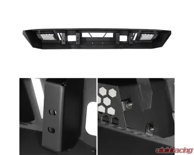 Spec-D Black Heavy Duty Steel Front Bumper w/ LED Light Ports Ford F-250 | F-350 2017-2021 - BBF-F25017BK-A-WB