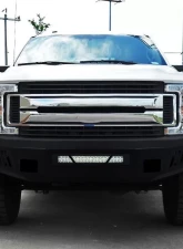 Spec-D Black Heavy Duty Steel Front Bumper w/ LED Light Ports Ford F-250 | F-350 2017-2021                                     - BBF-F25017BK-A-WB - Image 10