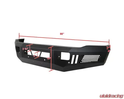 Spec-D Black Heavy Duty Steel Front Bumper w/ LED Light Ports Dodge RAM 2500 | 3500 2010-2018 - BBF-RAM1025BK-A-WB