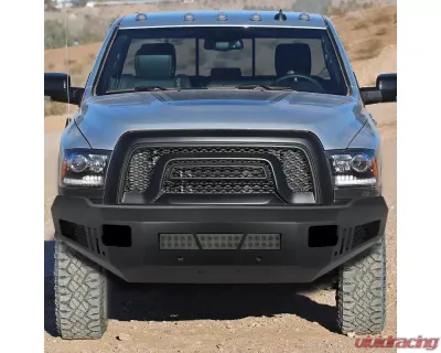 Spec-D Black Heavy Duty Steel Front Bumper w/ LED Light Ports Dodge RAM 2500 | 3500 2010-2018 - BBF-RAM1025BK-A-WB