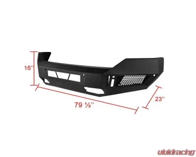 Spec-D Black Heavy Duty Steel Front Bumper w/ LED Light Ports & Sensor Holes Dodge RAM 1500 2013-2021 - BBF-RAM1315BK-A-WB