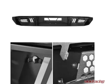 Spec-D Black Heavy Duty Steel Front Bumper w/ LED Light Ports Toyota Tundra 2014-2021 - BBF-TUN14BK-A-WB