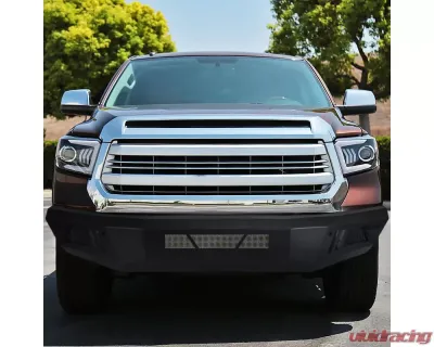 Spec-D Black Heavy Duty Steel Front Bumper w/ LED Light Ports Toyota Tundra 2014-2021 - BBF-TUN14BK-A-WB