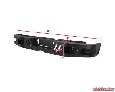 Spec-D Black Heavy Duty Steel Rear Step Bumper Dodge RAM 2500 | 3500 2010-2021 - BBR-RAM1025BK-C-WB