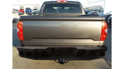 Spec-D Black Heavy Duty Steel Rear Step Bumper w/ License Lamp Toyota Tundra 2014-2021                                     - BBR-TUN14BK-C-WB - Image 2