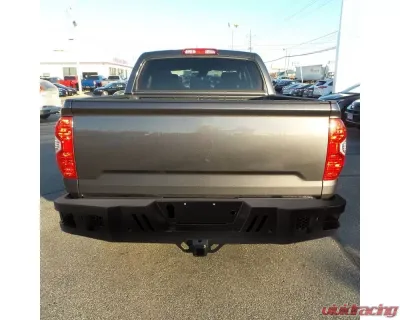 Spec-D Black Heavy Duty Steel Rear Step Bumper w/ License Lamp Toyota Tundra 2014-2021 - BBR-TUN14BK-C-WB