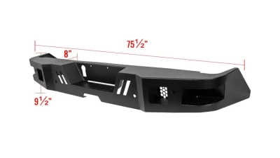 Spec-D Black Heavy Duty Steel Rear Step Bumper w/ License Lamp Toyota Tundra 2014-2021                                     - BBR-TUN14BK-C-WB - Image 3