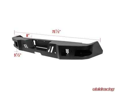 Spec-D Black Heavy Duty Steel Rear Step Bumper w/ License Lamp Toyota Tundra 2014-2021 - BBR-TUN14BK-C-WB
